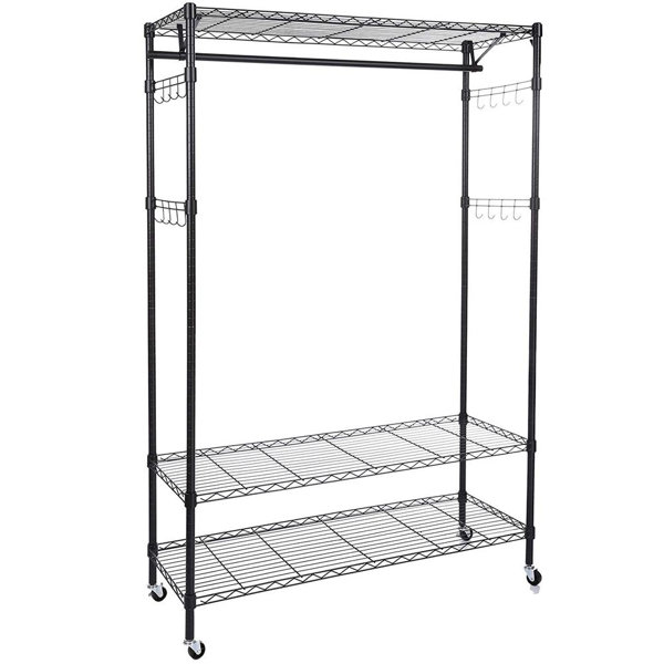 Wheeled garment rack hot sale